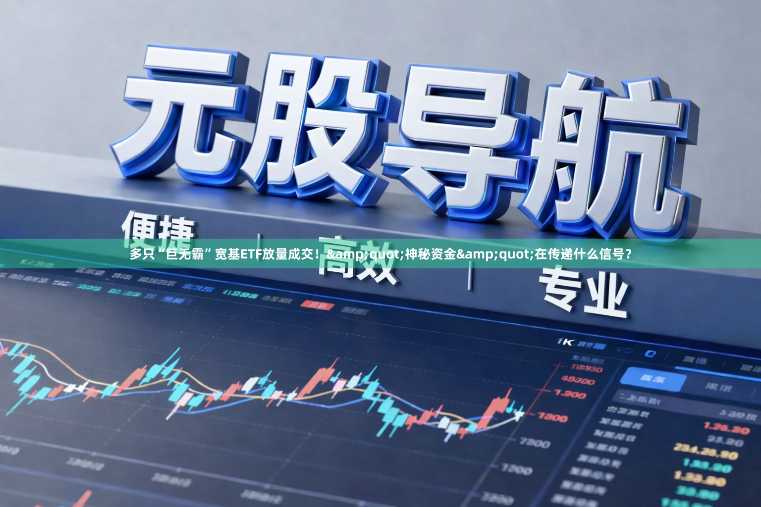 多只“巨无霸”宽基ETF放量成交！"神秘资金"在传递什么信号？