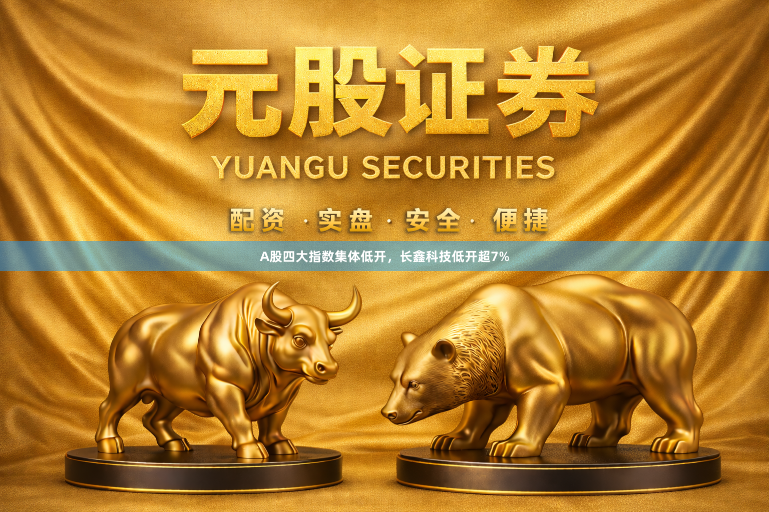 A股四大指数集体低开，长鑫科技低开超7%