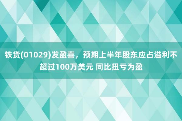 铁货(01029)发盈喜，预期上半年股东应占溢利不超过100万美元 同比扭亏为盈