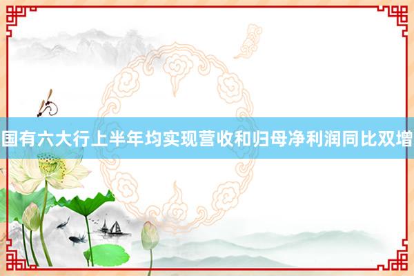 国有六大行上半年均实现营收和归母净利润同比双增