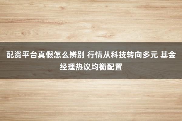 配资平台真假怎么辨别 行情从科技转向多元 基金经理热议均衡配置